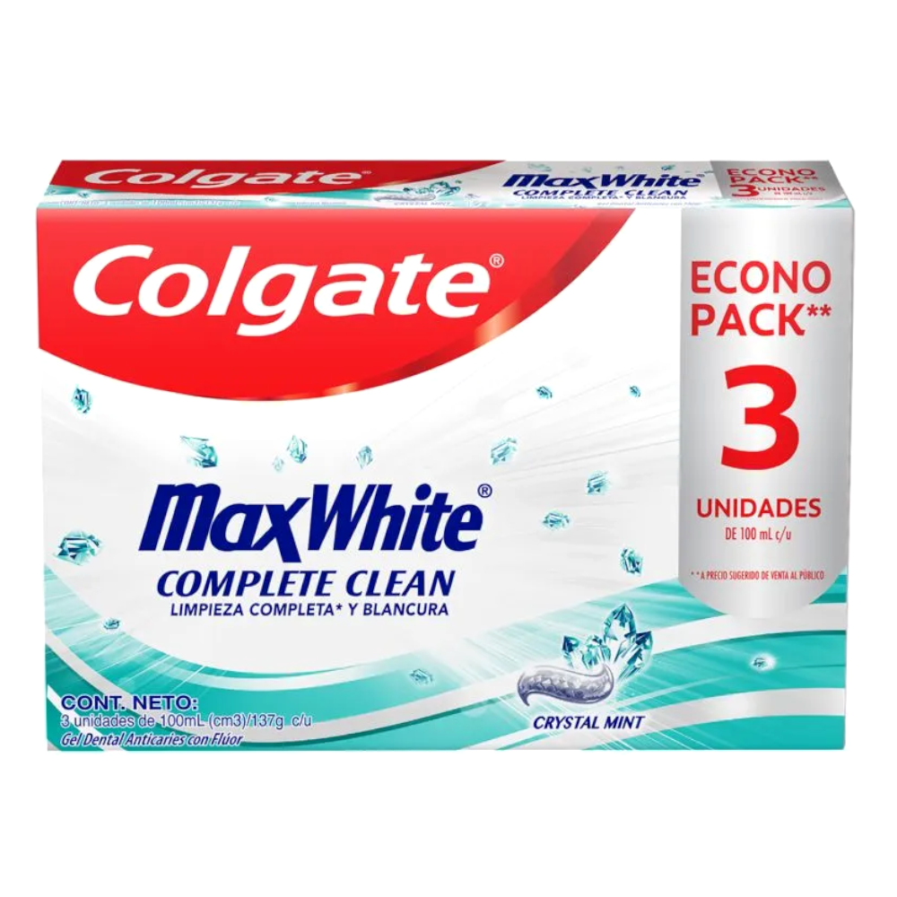 Crema Dental Colgate Max White 3 Unidades 300Ml Precio Especial