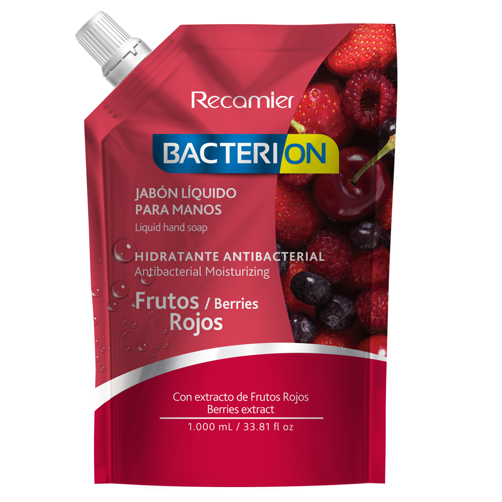 Jabón Liquido Bacterion Frutos Rojos Doypak 1000Ml