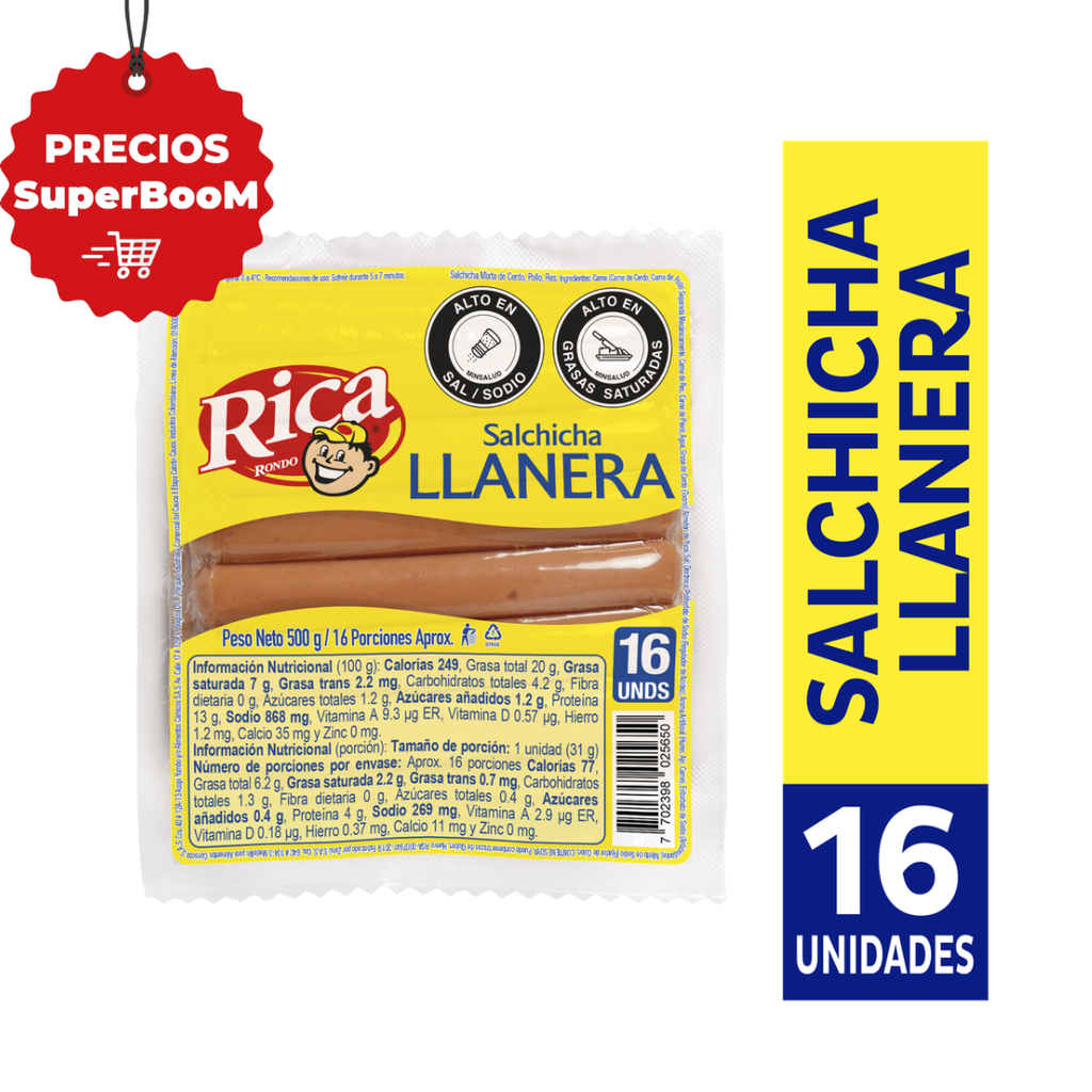 Salchicha Llanera Rica 500Gr