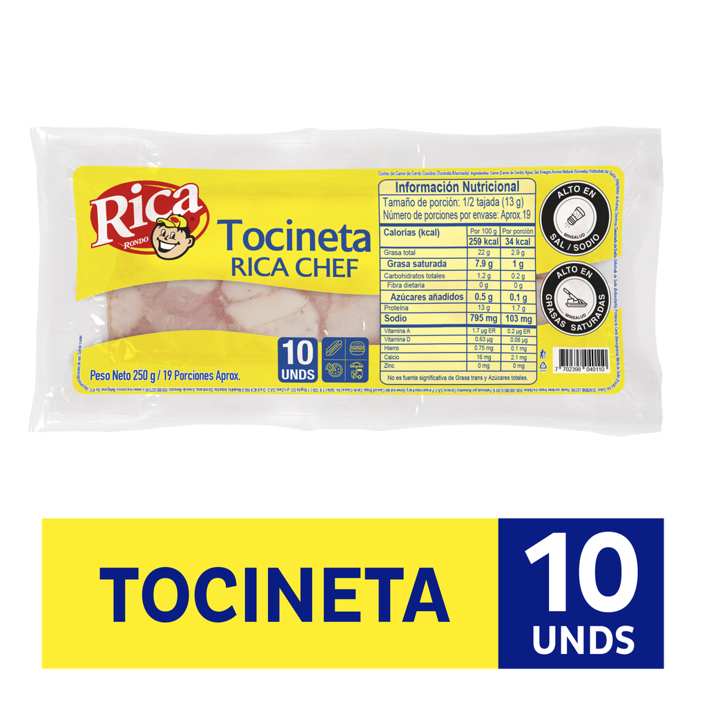 Tocineta Rica Chef Rica 250Gr