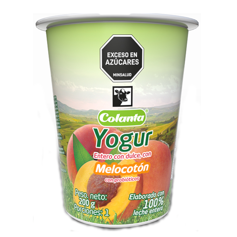 Yogur Colanta Melocoton Vaso 200Gr