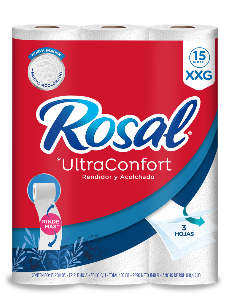 Papel Higiénico Rosal Ultra Confort XXG 15 Unidades 