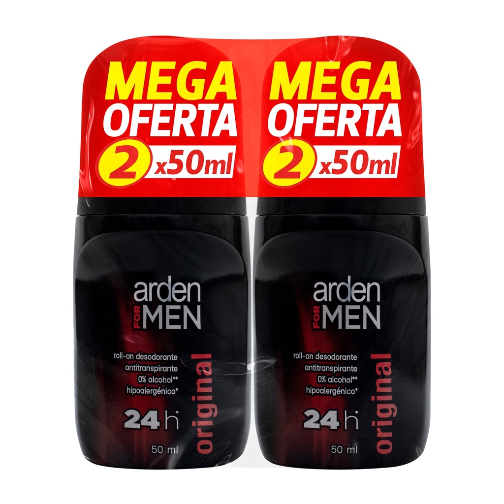 Desodorante Arden For Men Original Roll-On  2 Unidades  100Ml Precio Especial