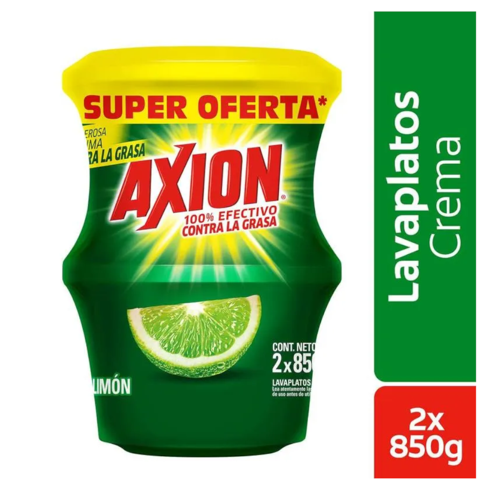 Lavaplatos Axion Limón Crema 850Gr 2 Unidades