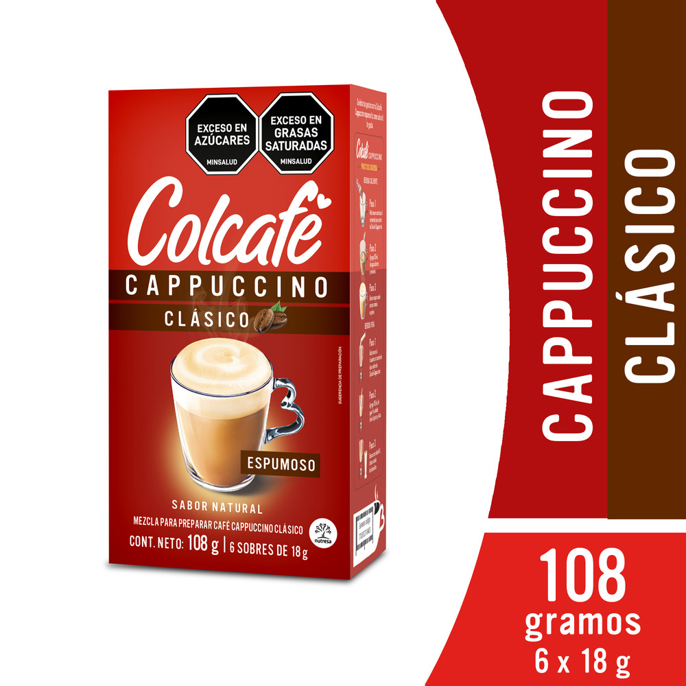 Colcafe Cappuccino Clásico 6 Sobres 108Gr