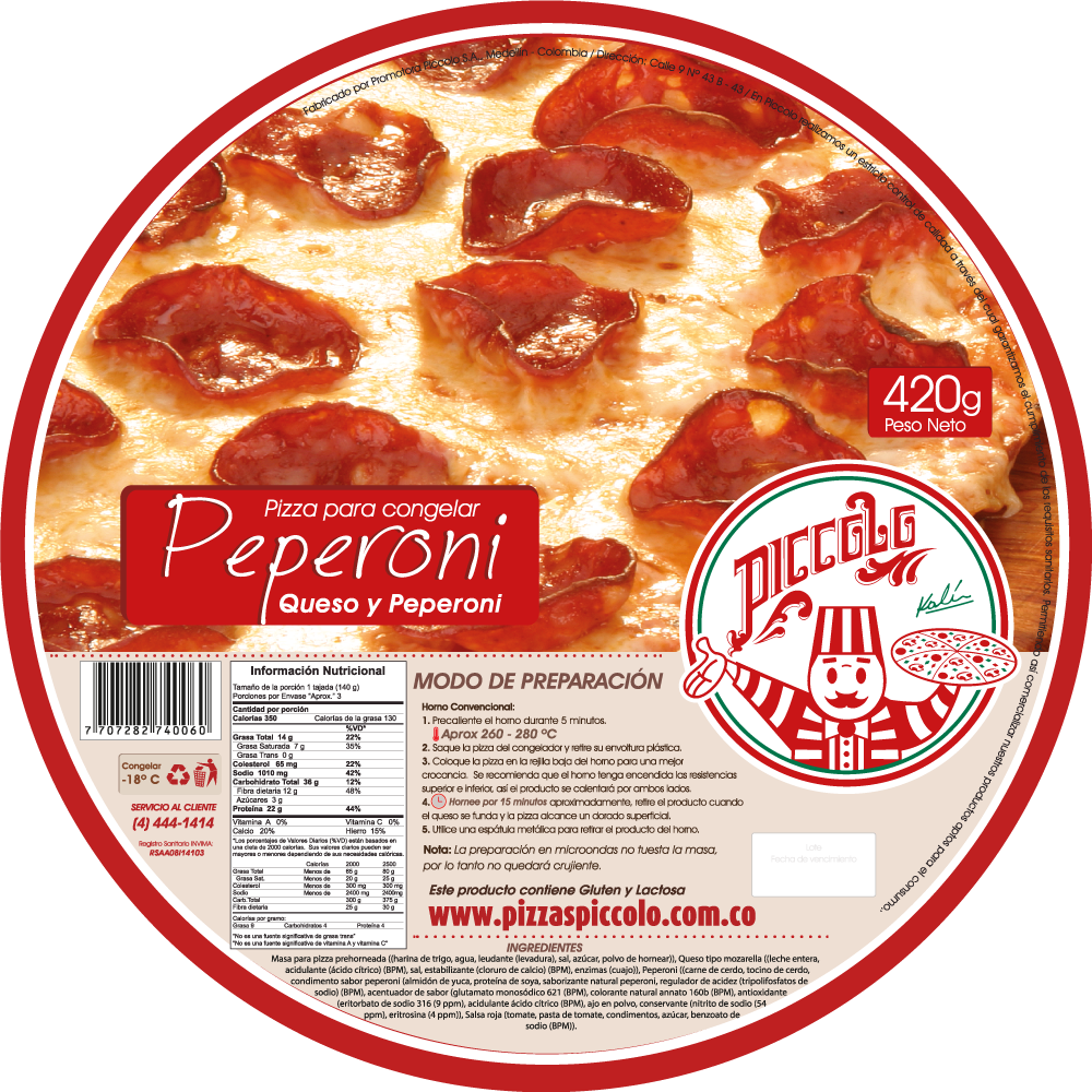 Pizza Piccolo Peperoni 420Gr