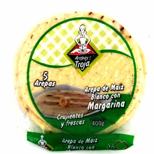 [016812] Arepa Blanca Con Margarina De La Troja 5 Unidades 400Gr
