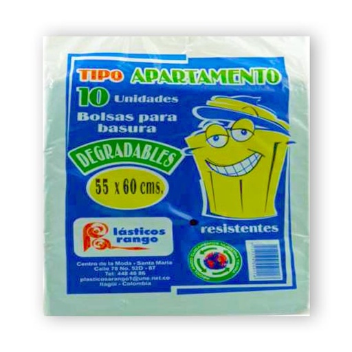 [000924] Bolsa Basura Negra Plásticos Arango Biodegradable Apartamento  55X60 10 Unidades