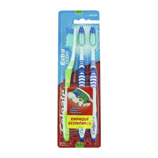 [046888] Cepillo Dental Colgate Extra Clean 3 Unidades