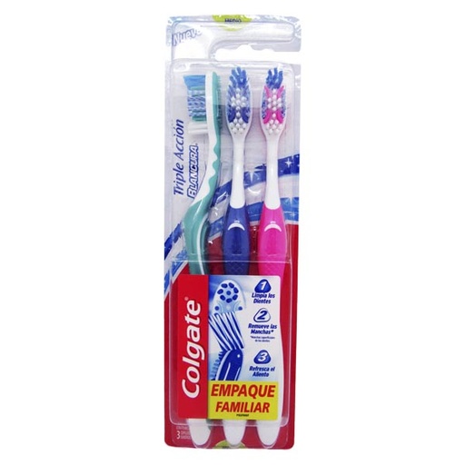 [047431] Cepillo Dental Colgate Triple Accion Blancura 3 Unidades