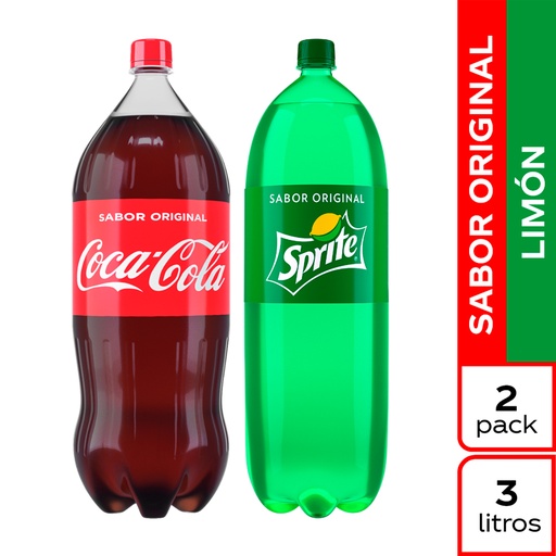 [016540] Coca Cola 3000Ml + Sprite 3000Ml Precio Especial