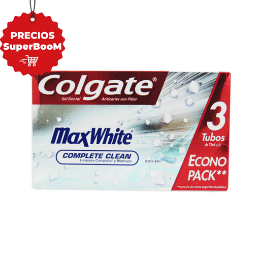 [049087] Crema Dental Colgate Max White 75Ml 3 Unidades
