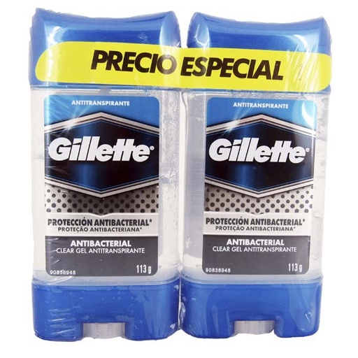 [047699] Desodorante Gillete Antibacterial Gel 2 Unidades 226Gr