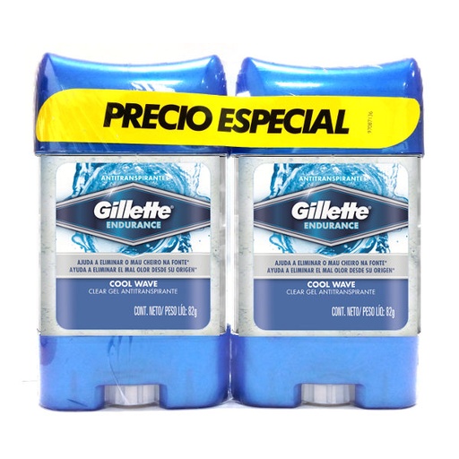 [045787] Desodorante Gillette Clear Gel 82Gr 2 Unidades