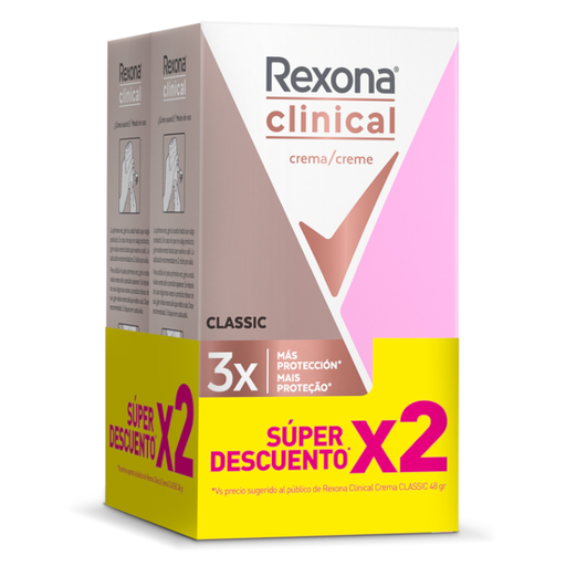 [041284] Desodorante Rexona Clinical Women 48Gr 2 Unidades Precio Especial