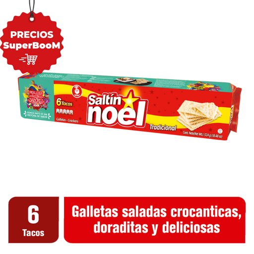 [016201] Galletas Saltín Noel 6 Tacos 524Gr