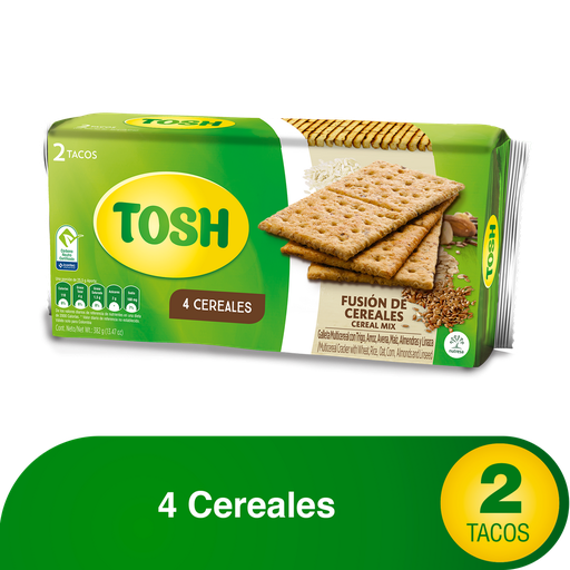 [014898] Galletas Tosh Fusión Cereales 2 Tacos 388Gr