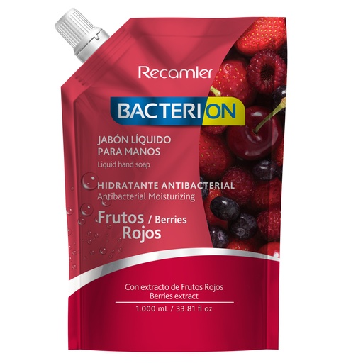 [047455] Jabón Liquido Bacterion Frutos Rojos Doypak 1000Ml