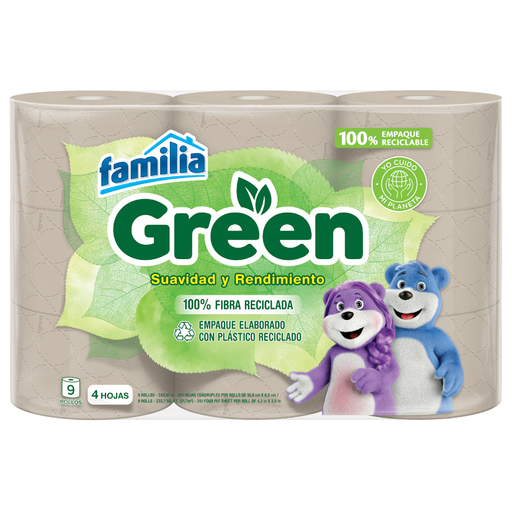 [052098] Papel Higiénico Familia Green 9 Unidades
