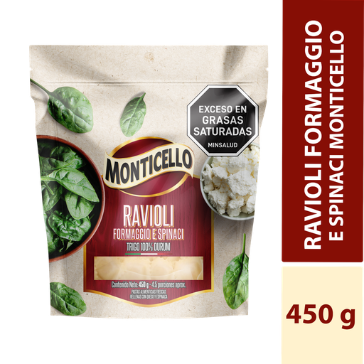 [051500] Ravioli Monticello Formaggio Spinaci 450Gr