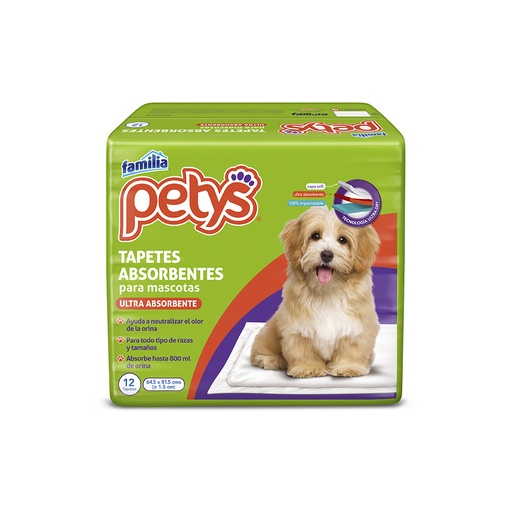 [017546] Tapete Absorbente Petys 12 Unidades