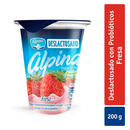 [005329] Yogurt Alpina Deslactosado Fresa 200Gr