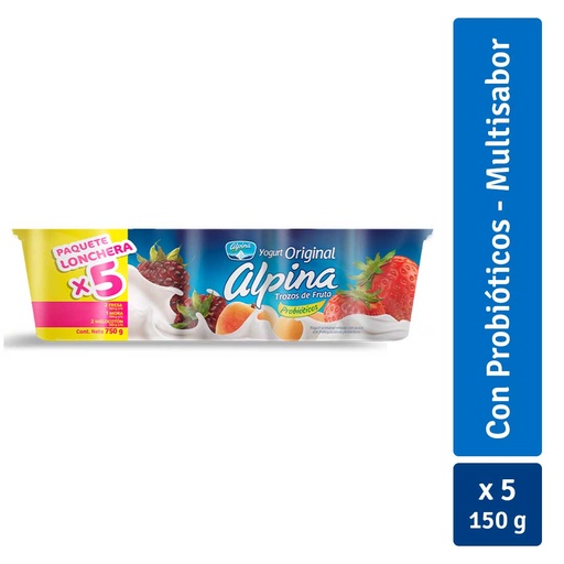 [009848] Yogurt Alpina Original Surtido 5 Unidades 750Gr