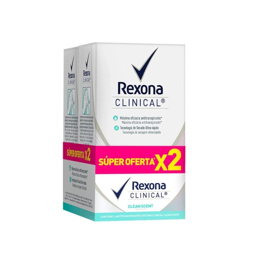 [053673] Desodorante Rexona Clinical Clean Scent 2 Unidades Precio Especial