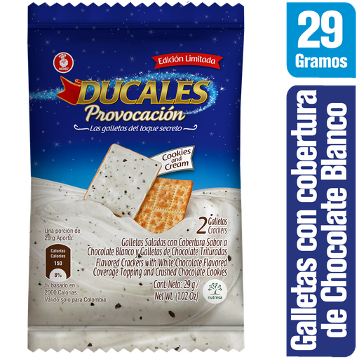 [053725] Galletas Ducales Provocación Cookies And Cream 2 Unidades 29Gr