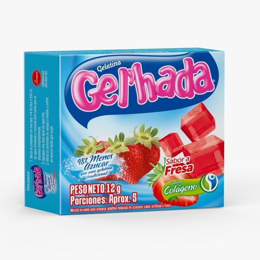 [053866] Gelatina Gel'Hada Fresa 98% Menos Azúcar 12Gr
