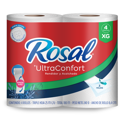 [054244] Papel Higiénico Rosal Ultra Confort XG 4 Unidades