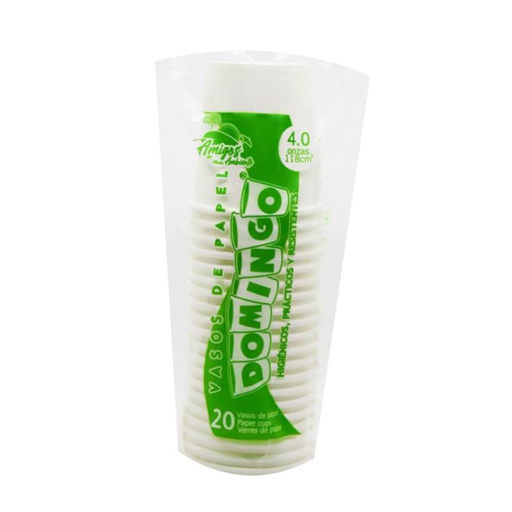 [054356] Vaso Biodegradable Domingo 4Oz 20 Unidades