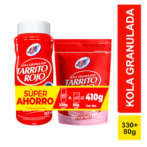 [018946] Tarrito Rojo Tradicional 330Gr + Tarrito Rojo Sabor Fresa 80Gr Súper Ahorro