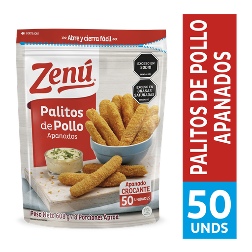 [054716] Palitos Pollo Zenú 608Gr 50 Unidades