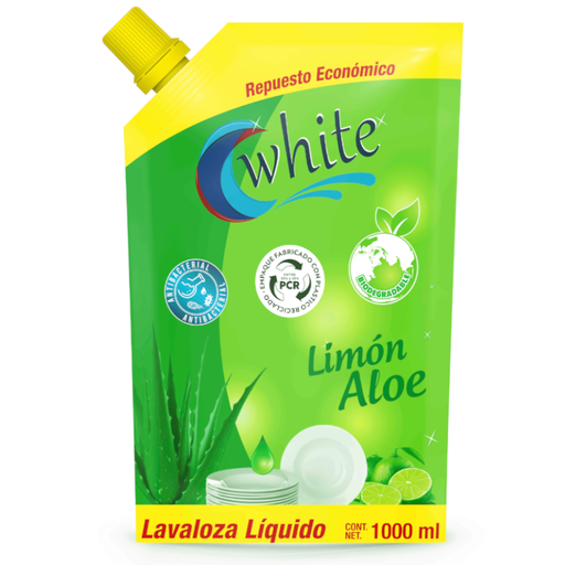 [054832] Lavaloza Líquido White Limón Aloe  Doypak 1000Ml