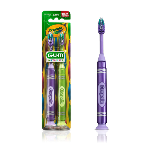 [009499] Cepillo Dental Gum Crayola Metallics suave 2 Unidades