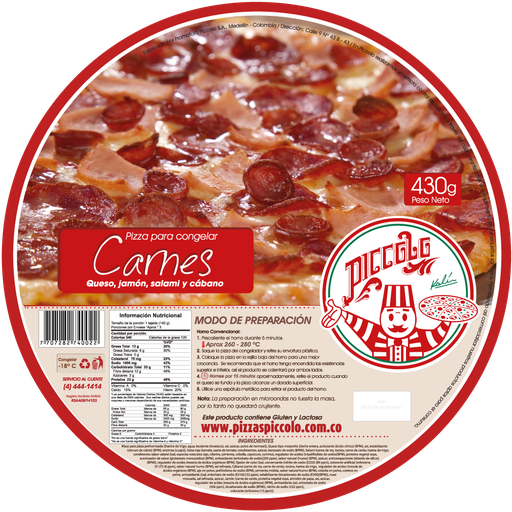 [055978] Pizza Piccolo Carnes 430Gr