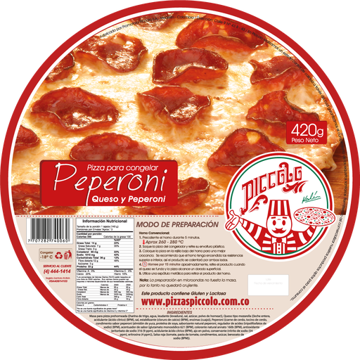 [055980] Pizza Piccolo Peperoni 420Gr