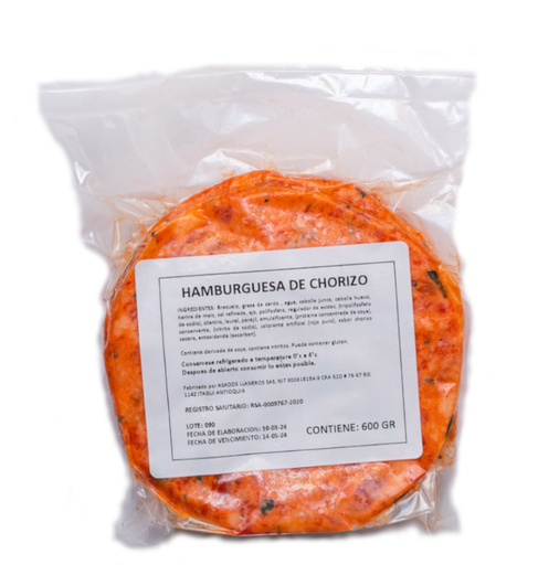 [056024] Hamburguesa De Chorizo LLanero 5 Unidades 600Gr