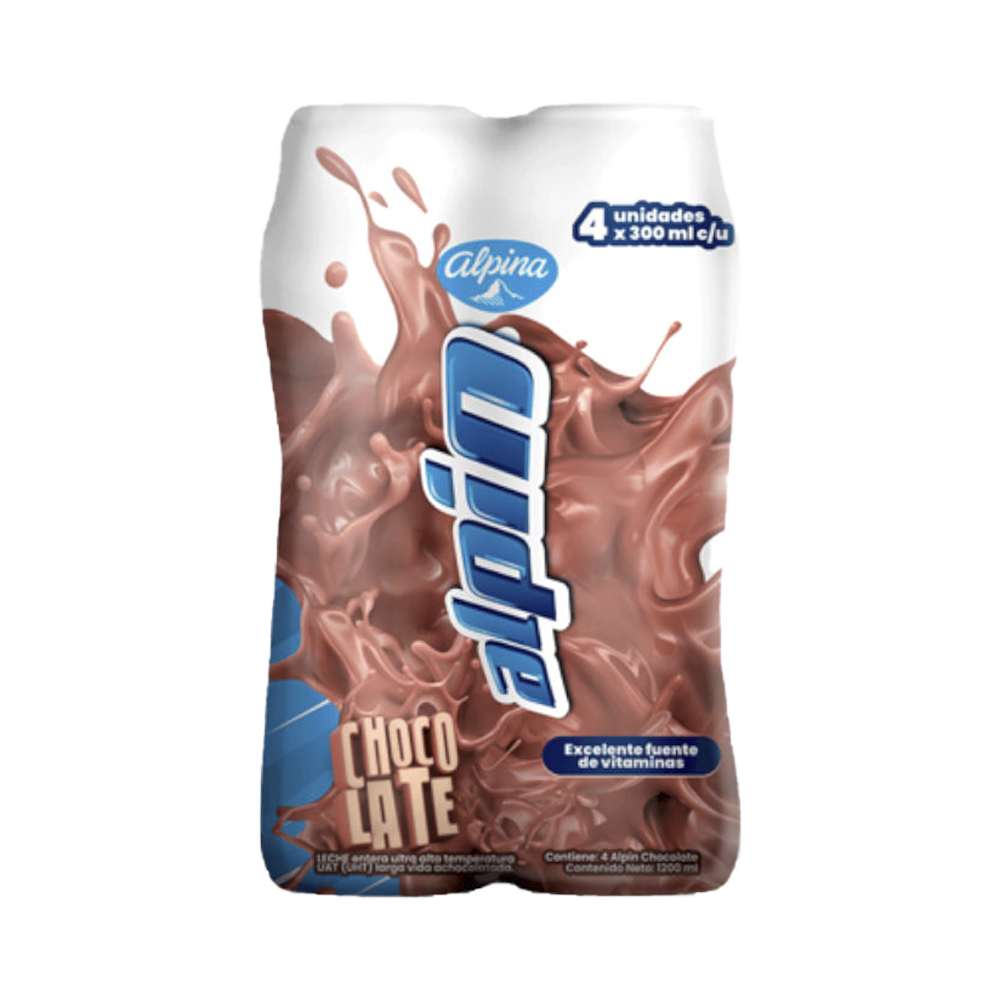 Alpin Chocolate Botella 4 Unidades 1200Ml