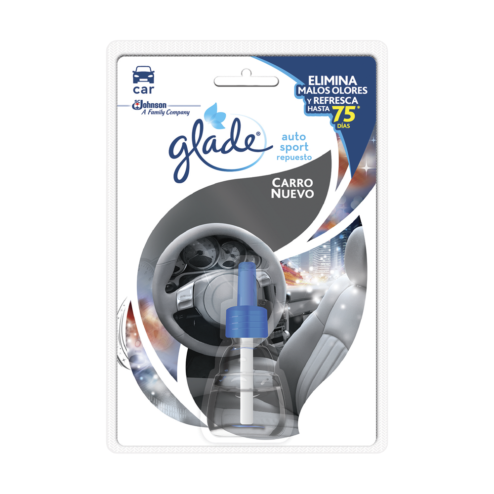 Ambientador Glade Auto Sport Carro Nuevo Repuesto 7Ml