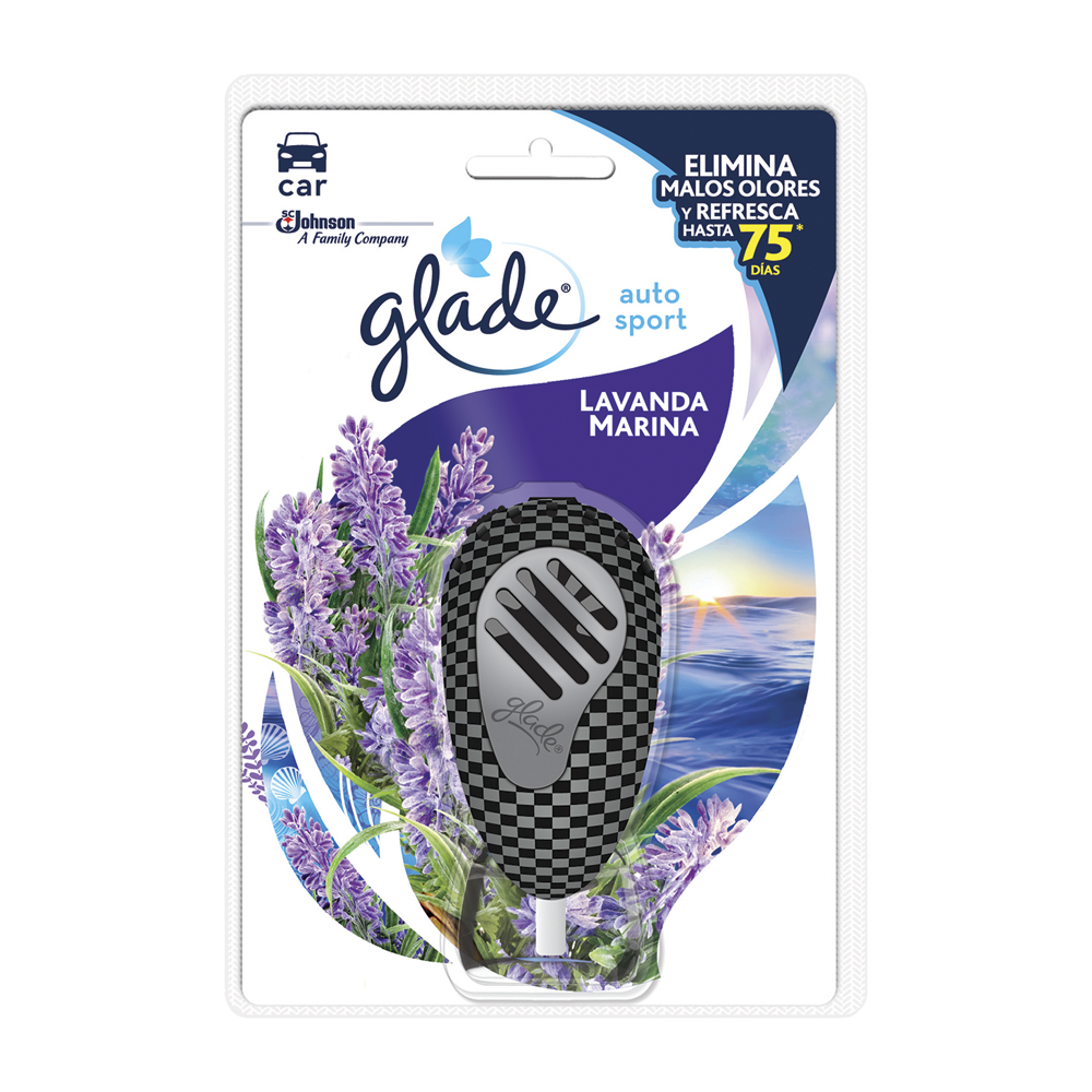 Ambientador Glade Auto Sport Lavanda Marina 7Ml