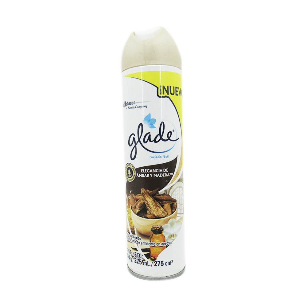 Ambientador Glade Elegant Ambar Madera Spray 275Ml