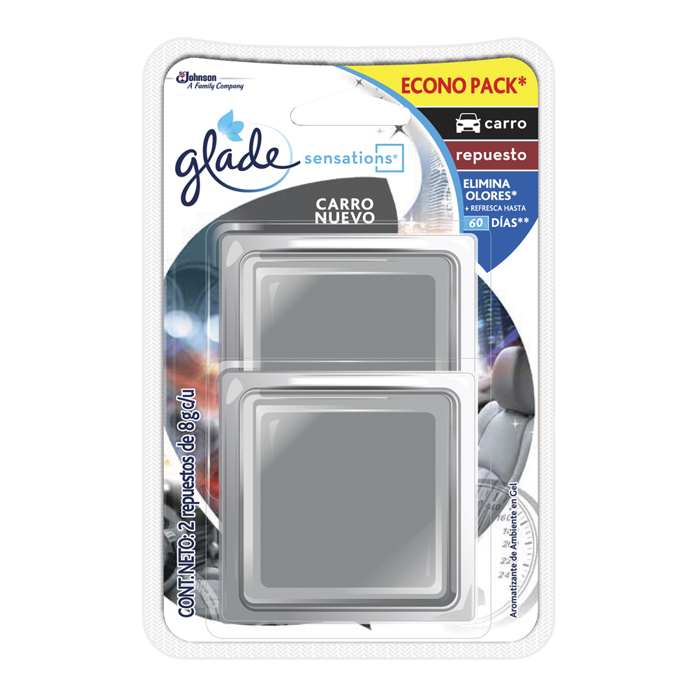 Ambientador Glade Sensation Carro Nuevo 2 Unidades 16Gr
