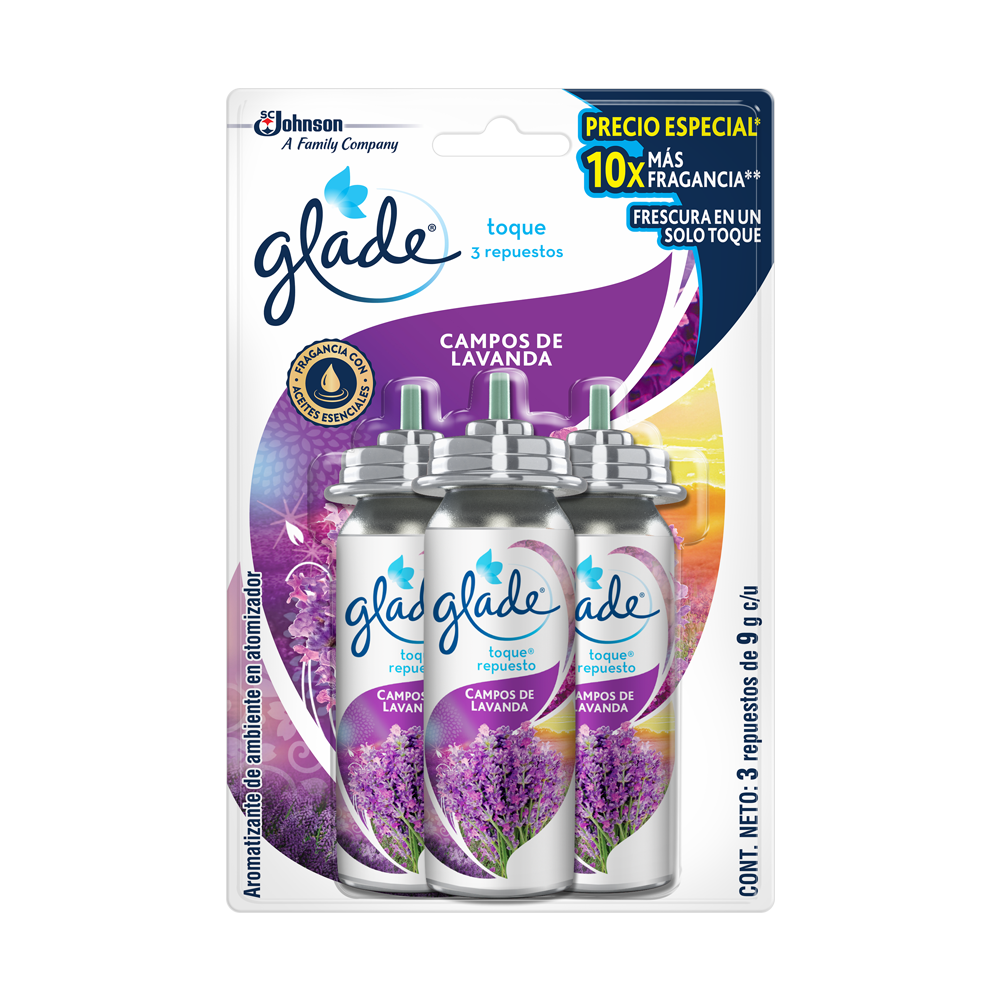 Ambientador Glade Toque Lavanda 3 Unidades 36Ml