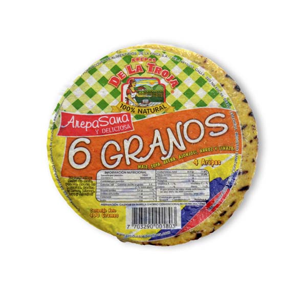 Arepa De La Troja 6 Granos 4 Unidades 400Gr