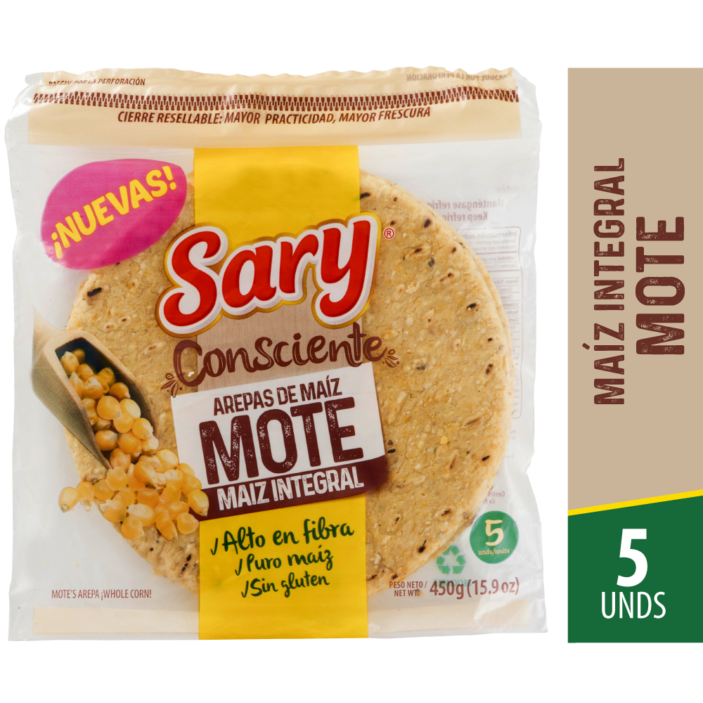 Arepa Mote Sary Integral 5 Unidades