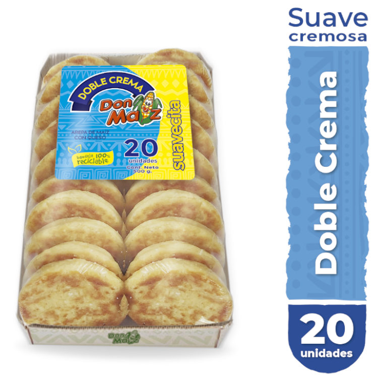 Arepa Queso Doble Crema Don Maiz 20 Unidades 500Gr