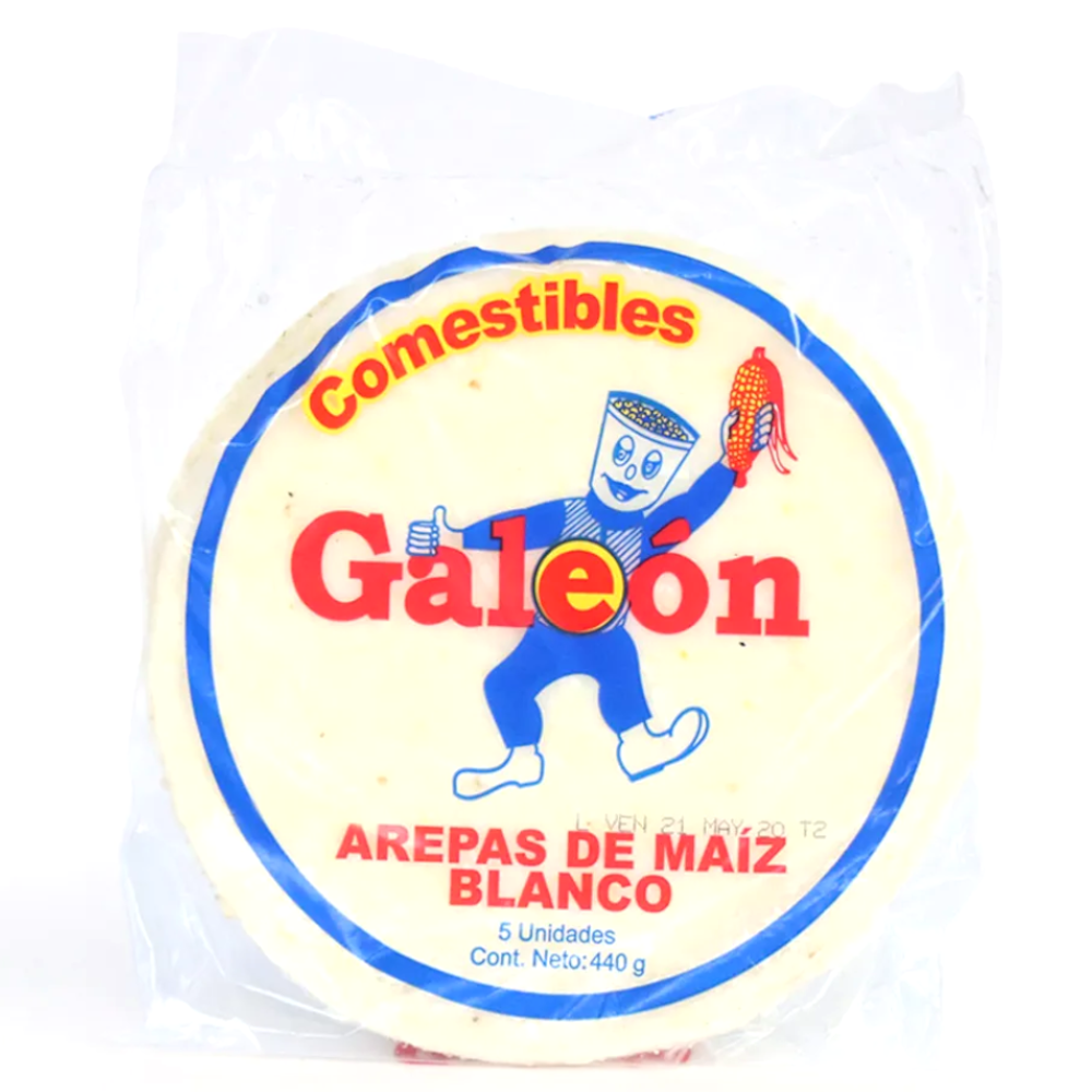 Arepas Galeón Maíz Blanco 440Gr