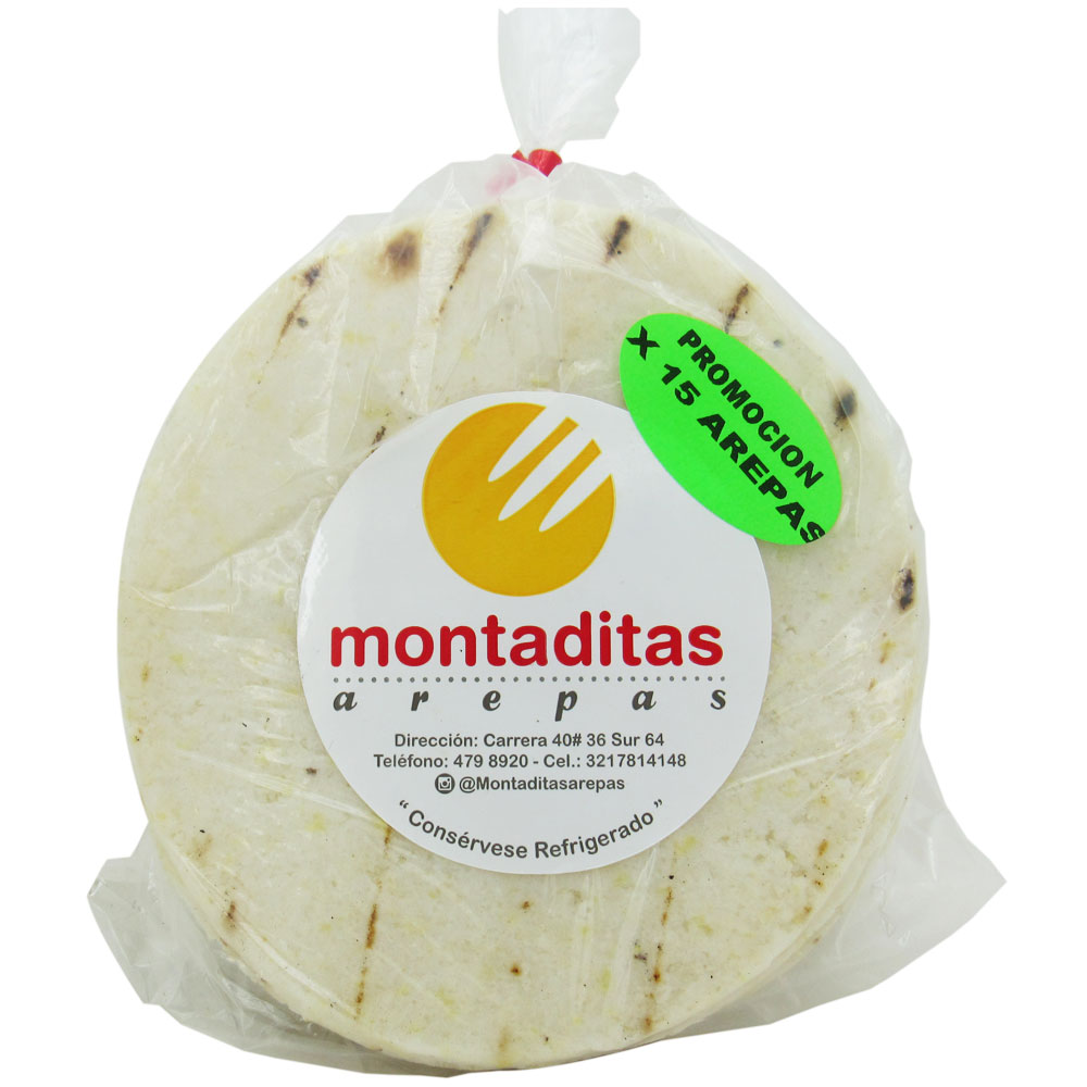 Arepas Maíz Montaditas 15 Unidades 1300Gr